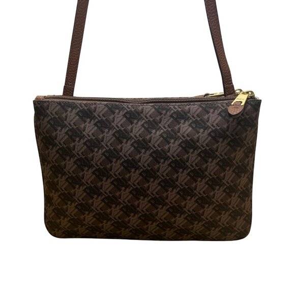 Polo Ralph Lauren Women’s Brown Faux Leather With RLL Monogram Crossbody Bag - Picture 4 of 13